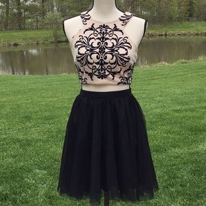 Blondie Nites Midriff Baring Two Piece Dress